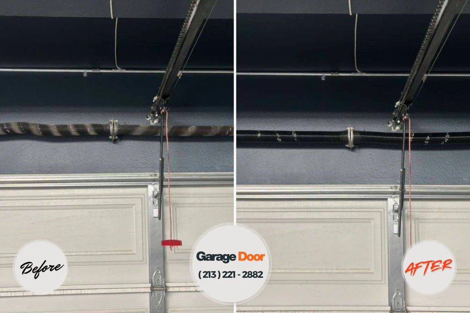 Before and after: garage door repair Wailua, HI